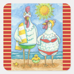 Sticker Carré POULET DE LA MER, Carré DES BÂTIMENTS DE FOND * Fe