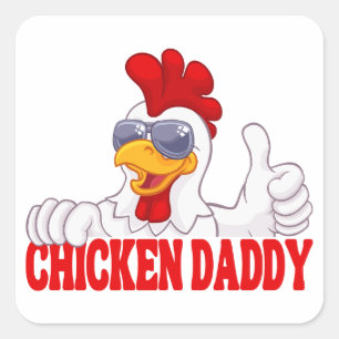 Sticker Carré Poulet papa Poulet Papa Père Poulet Amant