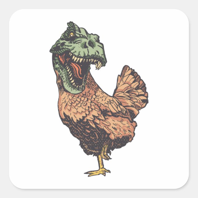 STICKER CARRÉ POULET TREX (Devant)