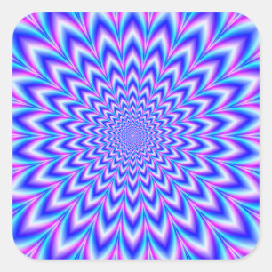 Sticker Carré Pouls coupés en bleu rose et blanc