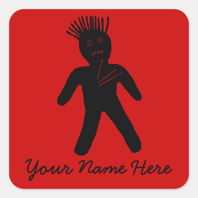 Sticker Carré Poupée vaudou (Devant)