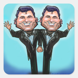 Sticker Carré Poupées de gâteau Mariage gay