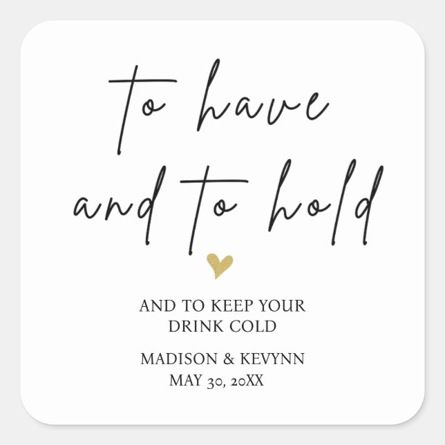 Sticker Carré Pour avoir et pour tenir le Mariage (Devant)