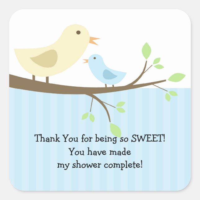 Sticker Carré pour Baby shower pour bébé et maman  (Devant)