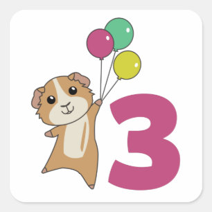 Sticker Carré pour ballons d'anniversaire de la Gu