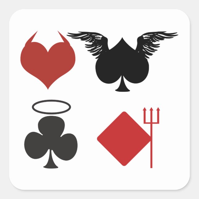 Sticker Carré pour carte Angel et Devil (Devant)
