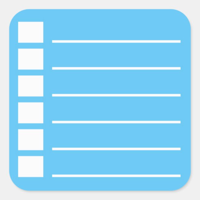 Sticker Carré Pour faire une liste avec désactivation (Devant)