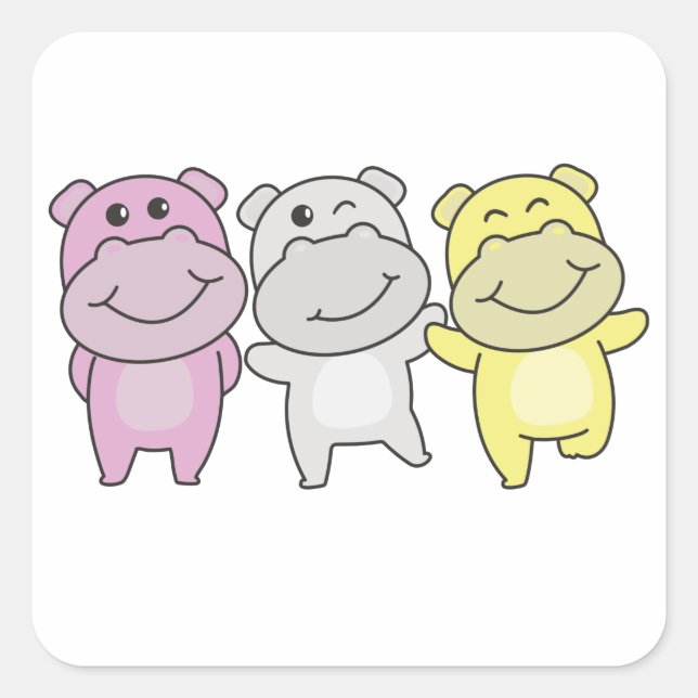 Sticker Carré pour hippo Lgbtq Twink Flag Pride (Devant)