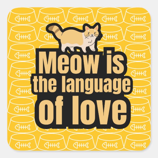 Sticker Carré Pour l'amour des chats (Devant)