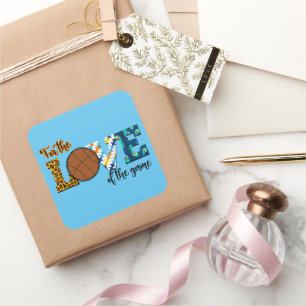 Sticker Carré Pour L'Amour Du Jeu Basketball Maman Leopard