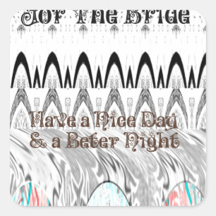 Sticker Carré Pour le design Bride White et Black Edgy