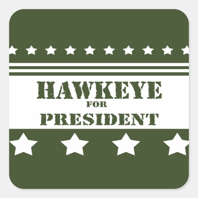 Sticker Carré Pour le président Hawkeye (Devant)