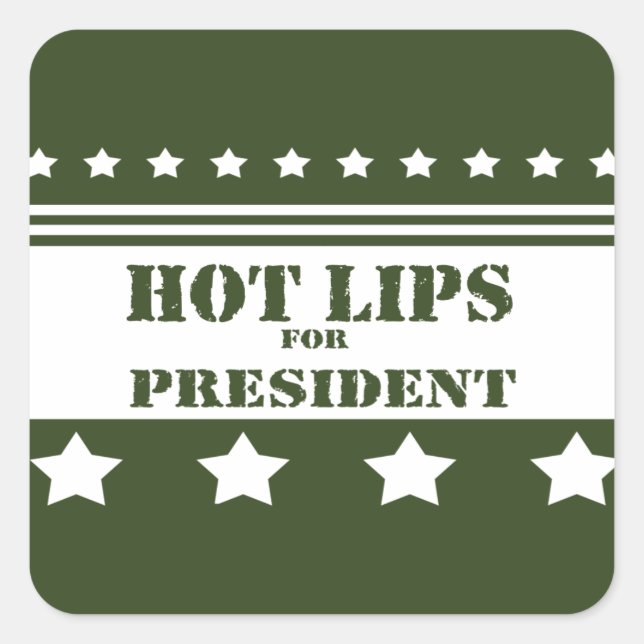 Sticker Carré Pour le président Hot Lips (Devant)