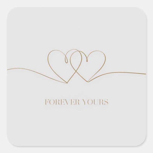 Sticker Carré Pour toujours : Coeurs interconnectés Design (Devant)