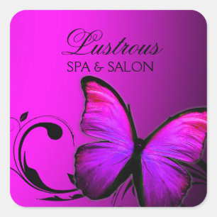 Sticker Carré Pourpre brillant de rose du papillon 311