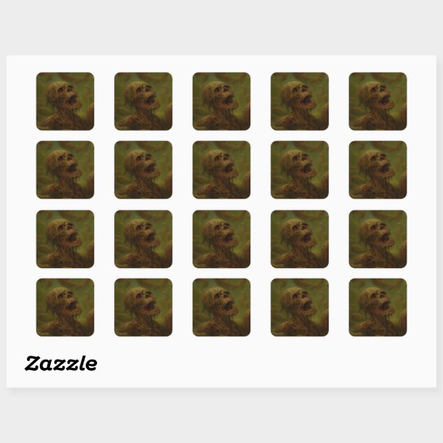 Sticker Carré Pourri  (Feuille)