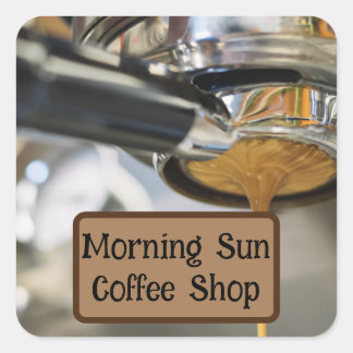 Sticker Carré Pourvoi d'expresso de machine à café Nom commercia