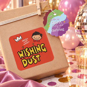 Sticker Carré Poussière de vœux pour fête d'anniversaire 30 ans