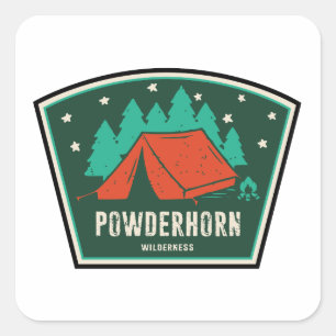 Sticker Carré Powderhorn Wilderness Colorado Camping