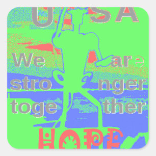 Sticker Carré Power ECO USA Hillary Hope Nous sommes plus forts 