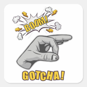 Sticker Carré Prank Prank de mème de mème main de doigt de Got