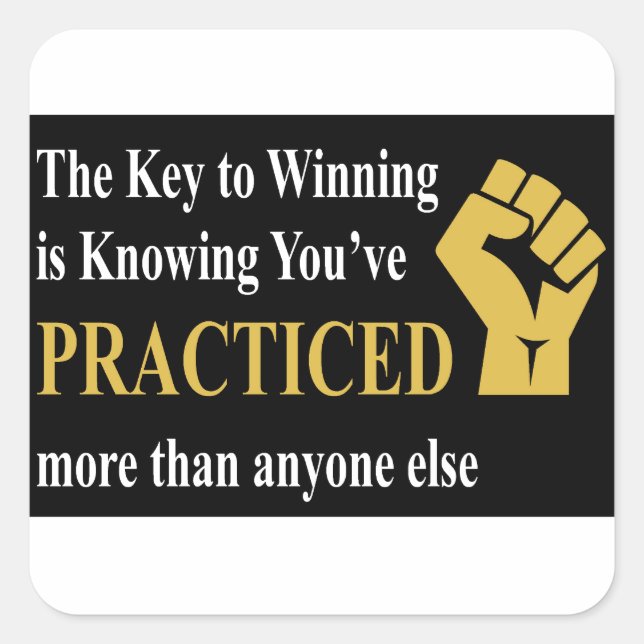 Sticker Carré Pratique pour gagner (Devant)