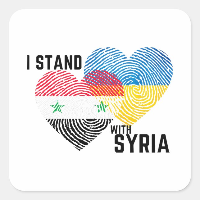 Sticker Carré Pray for  Syria (Devant)