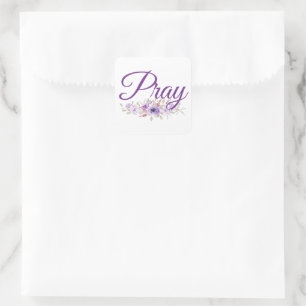 Sticker Carré Pray Inspiration Devis Flower