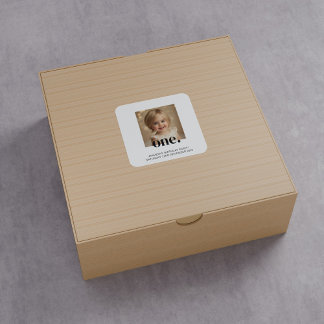 Sticker Carré Premier Bithday Photo Acrylique Connexion Noir & B