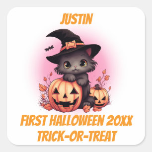 Sticker Carré Premier Halloween Cute Kitten