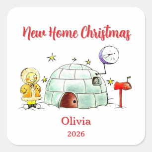 Sticker Carré Premier Noël dans ma nouvelle maison
