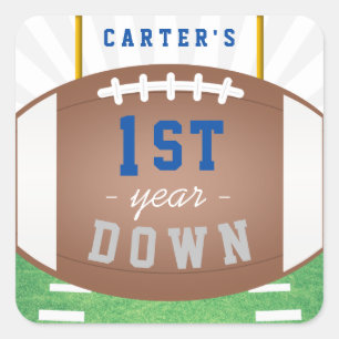 Sticker Carré Première année de football bas Thème 1er anniversa