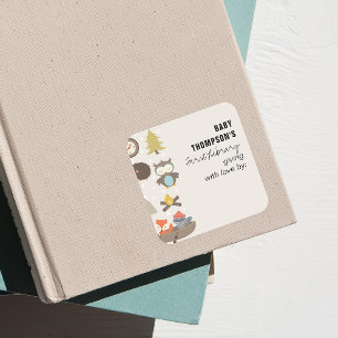 Sticker Carré Première bibliothèque de bébé Aventure Attend