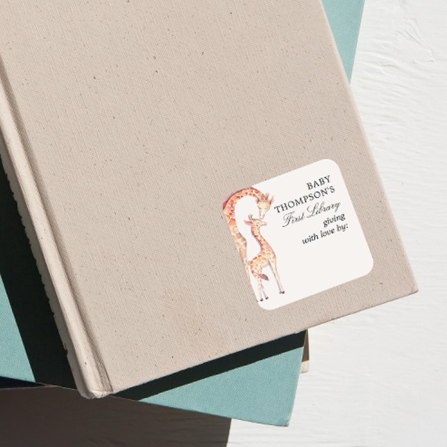 Sticker Carré Première bibliothèque de la bibliothèque de bébé S (Créateur téléchargé)