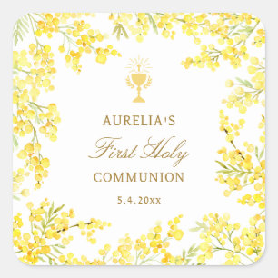 Sticker Carré Première communion de Mimosa