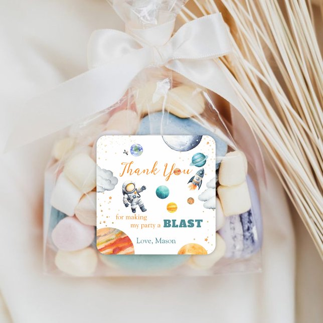 Sticker Carré Première Expédition spatiale Anniversaire Merci (Créateur téléchargé)