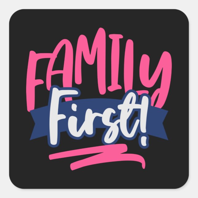 Sticker Carré Première famille (Devant)