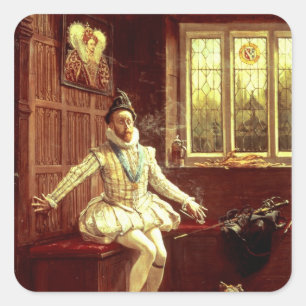 Sticker Carré Première fumée de Sir Walter Raleigh