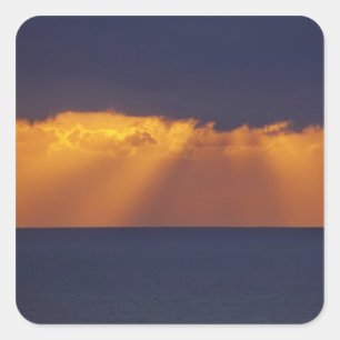 Sticker Carré Première lumière sur la mer de Tasman, Australie