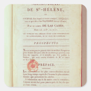 Sticker Carré Première page de 'Memorial de Sainte-Helene'