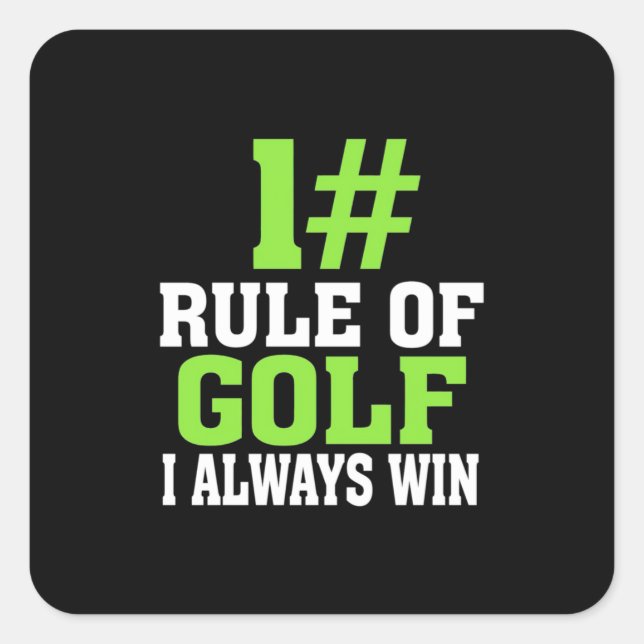 Sticker Carré Première Règle De Golf (Devant)