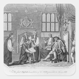 Sticker Carré Première traduction anglaise de la Bible