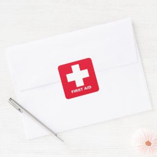 Sticker Carré Premiers soins - Médic (cross) - Ambulance, Aide d