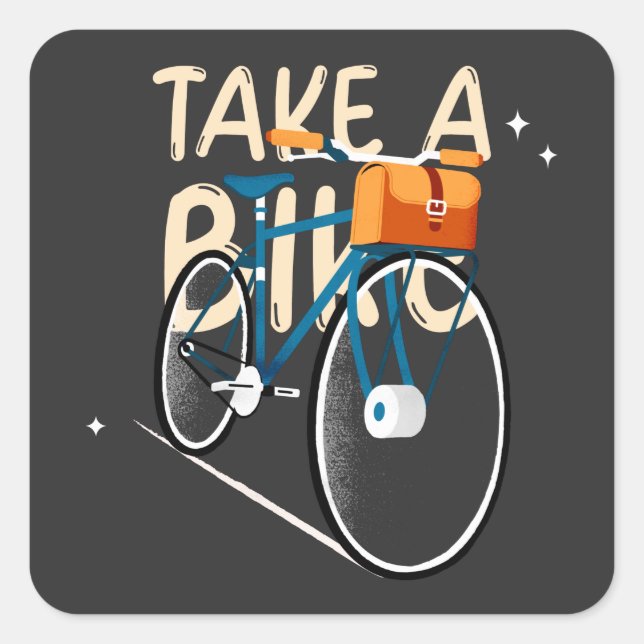 Sticker Carré Prendre Un Vélo (Devant)