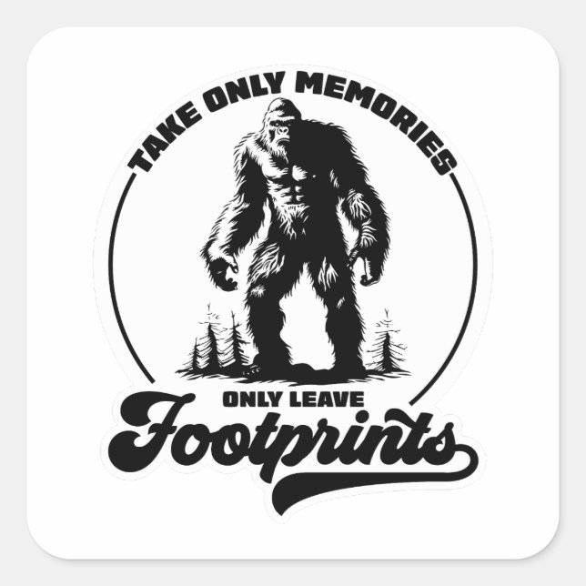 Sticker Carré Prenez souvenir laissez empreintes Randonnée Stick (Devant)