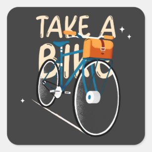Sticker Carré Prenez un vélo
