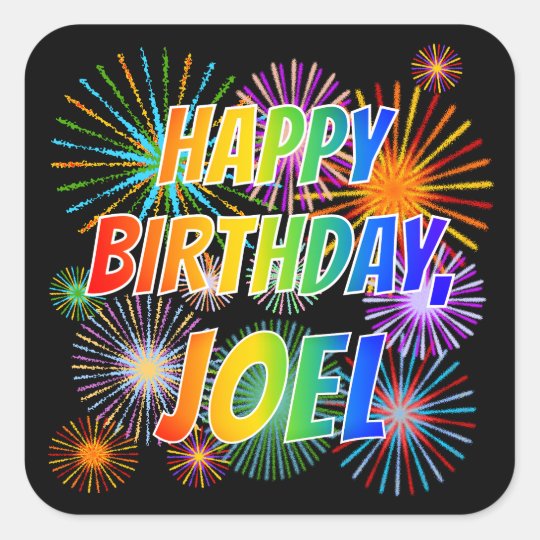 Sticker Carre Prenom Joel Amusant Heureux Anniversaire Zazzle Fr