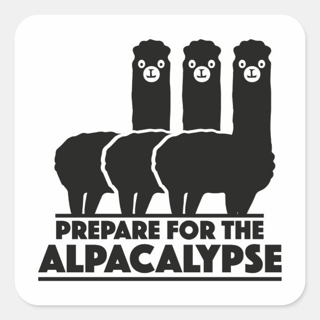 Sticker Carré Préparation pour l'alpacalypse (Devant)