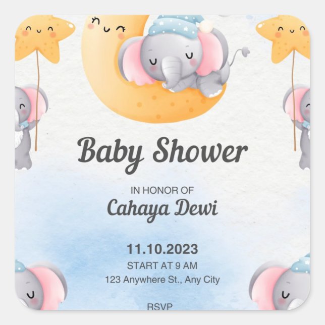 Sticker Carré Préparez-vous à rencontrer votre bébé (Devant)