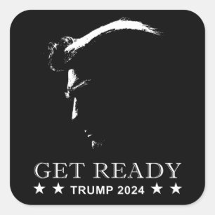 Sticker Carré Préparez-vous : USA Donald Trump 2024
